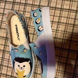 Kids Blue Hedgehog Slip-On Shoes